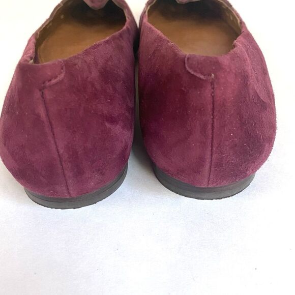 Lauren Ralph Lauren Allayana Burgundy Suede Pointed Toe cut out Ballet Flats 10 - Picture 6 of 9